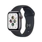 2021 Apple Watch SE (GPS + Cellular, 40mm) - Aluminiumgehäuse Space Grau, Sportarmband Mitternacht - Regular