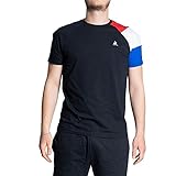 Le Coq Sportif ESS Tee Ss N°1 Herren-T-Shirt XS Schwarz/Rot/Weiß/Blau (Black/p.Rouge/N.o.w/Cobalt)