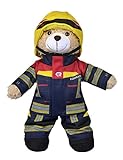 Simba 108101001 - Feuerwehr Plüschbär Rosenbauer, kuschelweich, 30cm, im Feuerwehranzug, für Kinder ab den ersten Lebensmonaten geeignet