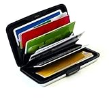 MAXBOX - Premium Kreditkartenetui I RFID & NFC Schutz I Karten Etui silber mit 6 Fächer für bis zu 12 Karten