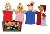 Set 4-Fach Handpuppe Puppe Handspielpuppe Prinz König Königin 18,5 cm, Ideal für Puppentheater und Rollenspiele Märchenfigur, für Kinder Baby Jungen Mädchen