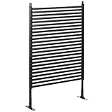 Outsunny Gartenzaun, Dekorative Zaun, 93 x 150 cm Teichzaun, Stahlzaun mit Fuß, Steckzaun für Balkon, Terrasse, B