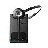 Jabra Pro 920 DECT Kabelloses On-Ear Mono Headset - HD Voice und Noise Cancelling - ganztägige Akkulaufzeit - optimal zur Verwendung mit Tischtelefonen in Europa - EU-Stecker, Schwarz