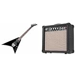 Rocktile Blade E-Gitarre & Scream 15 Gitarrenverstärker Mini Combo Amp (15 Watt Amplifier, 2-Kanäle, Portable, AUX-In für MP3/CD, 3-Band Equalizer, Kopfhöreranschluss)