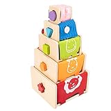 Smosyo Formsortierer Spielzeug, Bunte Geometrische Form Blöcke Kleidung Würfel Box Lernspielzeug Form- und Farberkennungs-Spielzeug für Kinder