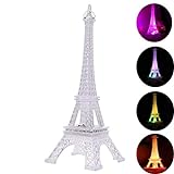 LEDMOMO Bunte Eiffelturm Nachtlicht, 7 Farben LED Lampe Paris Fashion Style Acryl Dekoration Geschenk, 5 Zoll