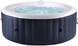 Whirlpool, Aufblasbarer Whirlpool mit 120 Massagedüsen, SPA Bubble Massage für 2-4 Personen, In- & Outdoor Pool mit Timer Heizung und Filter, Ø 184 x 66 cm