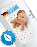 FLIPLINE Badewannenmatte rutschfest Natura Hautsensitiv [100x40 cm] - Aus TPE - KEIN PVC! - Badematte rutschfest BPA frei maschinenwaschbar - für Kinder und Babys - Antirutschmatte Badewanne