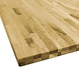 Hochwertige Tischplatte aus massivem Eichenholz – quadratisch, 80 x 80 cm, 44 mm dick – langlebige Enshey-Tischplatte für Wohn- und Bürom?bel(44 mm/80x80 cm)