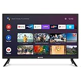 Grunkel - LED-240GOO - 24 Zoll Fernseher mit Google Chromecast, HD Ready, WLAN und Smart TV, geringer Stromverbrauch und automatische Verzögerung - 24 Zoll - Schwarz