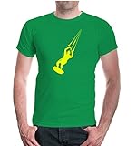 buXsbaum® Herren Unisex Kurzarm T-Shirt bedruckt Kite-surfing | Wakeboard Wassersport Strand | XL kellygreen-neonyellow Grün