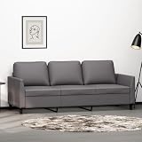 Xichuzi 3-Sitzer-Sofa Grau 180 cm Kunstleder, Sofas & Couches, Sofa Wohnzimmer, Sofa Für Jugendzimmer, Relaxsofa, Sofa Für Schlafzimmer, Polstersofa - 359340