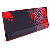 ENHANCE XXL Extended Gaming Mauspad mit ergonomischer Memory Foam Handgelenkauflage (31,5 x 13,78 x 1 Zoll) - Anti-Fray Stitching & Soft Cushion Mat Oberfläche (Rot)