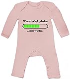 Lustige Geschenkidee Geburt Baby Strampler Langarm Schlafanzug Jungen Mädchen Windel wird geladen, Größe: 3-6 Monate,Powder Pink