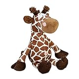 Relaxdays Türstopper Giraffe, Stoff, für Boden, Sand, schwer, innen, weich, Türpuffer Tier, HBT: 26 x 25 x 23 cm, braun, 1 Stück