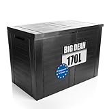 BigDean Aufbewahrungsbox Garten 170L mit Stecksystem aus Kunststoff – Auflagenbox wasserdicht für outdoor geeignet – Kissenbox im kompakten Design & Made in Europ