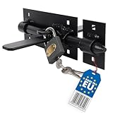 BAUSTER® Bolzenriegel Riegel 150 mm mit Vorhängeschloss Schlossriegel Beidseitig Stahl Torriegel Schubriegel Türriegel Schwarz Pulverbeschichtet Torschieber Türschlossriegel Robust Hochwertig