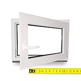Kellerfenster - Kunststoff - Fenster - weiß - BxH: 70X45 cm - DIN Rechts - 2-Fach Verglasung - Wunschmaße ohne Aufpreis - Lagerware