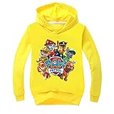 Paw Patrol Hoodies für Jungen und Mädchen, Unisex, Kinder, Cartoon, langärmeliges T-Shirt, Paw Patrol Sweatshirt für Kinder, gelb, 3-4 Jahre
