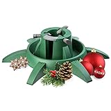 KADAX Weihnachtsbaumständer mit Wassertank, moderner Christbaumständer aus robustem Kunststoff für Bäume, Tannenbaumständer, Verschiedene Großen, stabil, grün (Baumhöhe bis 3,3m)