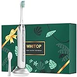 WHITOP CD-01 Elektrische Schallzahnbürste für Erwachsene, kabellos aufladbare, wiederaufladbare Zahnbürste mit 2 Bürstenköpfen, 4 Modi, Drucksensor, Smart Timer, 240 Tage Nutzung pro Ladung.