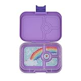 YUMBOX Panino (mit 4 Fächern) - PERSONALISIERBAR - Brotbox/Lunchbox/Bento Box mit fester Fächer-Unterteilung - auslaufsichere Brotdose für Schule - ideal zur Einschulung (Dreamy Purple (ohne Namen))