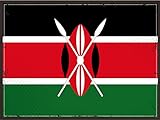 Tin Sign Blechschild 30x40 cm Kenia Flagge Länder National Fahne Afrika Retro Wand Deko Bar Kneipe Cafe Sammler Geschenk