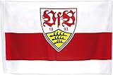 Flaggenfritze Flagge mit Hohlsaum VfB Stuttgart Wappen - 80 x 120 cm + gratis Aufkleb