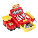QuRRong Elektronische Kasse Spielzeug Spielzeugkasse Einkaufen Pretend Play Maschine für und Geschenke für Mädchen Jungen Kleinkinder (Farbe : Red, Size : 18 x 9 x 12.5cm)