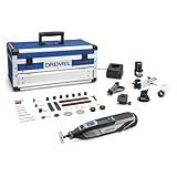 Dremel 8240 Akku-Rotationswerkzeug, 12V 2Ah Lithium-Ionen-Akku, Multifunktionswerkzeug Set mit 5 Auf-und Vorsätzen, 65 Zubehören, variable Drehzahl 5.000–35.000/min, und schnelle L