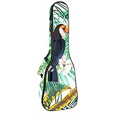 Ukulele Koffer Tropische Vögel Ukulele Tasche 21 Zoll Mit 10Mm Gepolsterte Verstellbarer Schultergurt Für Kinder Jungen Mädchen
