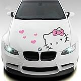 BLOUR Nette Hello Kitty Cartoon Automotoren Motorhaube Vinyl Aufkleber Aufkleber New Pink Heart 1pcs