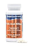 Folsäure (Vitamin B9) 400µg - Geeignet für Veganer - 360 Tabletten - SimplySupplements