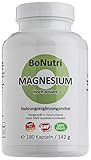 Magnesiumcitrat 400 mg Tagesdosis 180 vegane Kapseln 3-Monatsbedarf Ohne Magnesiumstearat Vegan Glutenfrei Laktosefrei Beste Qualität aus Deutschland Rückgab