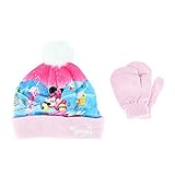 Textiel Trade Disney Minnie Mouse Mütze und Fäustlinge mit Pompon, hellrosa, 1.5-3 Jahre (L/XL)