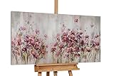 KunstLoft Leinwandbild | 100% HANDGEMALT | 120x60cm | Gemälde 'Lilac Reverie' | Blüten | Pink Rosa | Wandbild Wohnzimmer