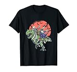 Tupfen Reitskelett Kürbis Vampir auf Mama T-Rex T-Shirt