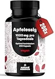 Apfelessig Kapseln - 200 Kapseln Hochdosiert - 1000mg pro Portion - Stoffwechsel Apple Cider Vinegar Kapseln, Apfelessig Tabletten - Vegan und produziert in D
