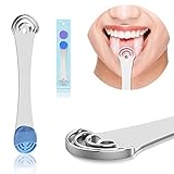 Zungenschaber with Austauschbare Zungenbürste, Zungenreiniger Edelstahl 100% für Frauen Männer, Einfach zu Verwenden, 1 Stück
