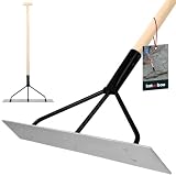 KOTARBAU® Betonverteiler 625x325 mm Stahl mit Stiel aus Holz 990 mm Betonglätter Betonschieber Beton Glätter Teerverteiler Splittschieb
