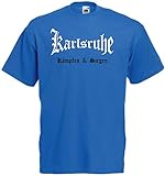 Karlsruhe Herren T-Shirt Ultras kämpfen und Siegen Blau XL