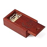 Giiffu Ringbox aus Walnussholz für handgemachte, rustikale Ringträgerbox, Ringschale, Aufbewahrungsbox, Foto-Requisit für Hochzeitsanträge & Verlobungen