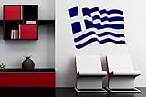 U24 Wandtattoo Wehende Flagge Griechenland 90 x 66 cm