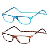 NEW VISION Lesebrille mit Magnetverschluss 2 pack, Lesebrillen, Bequem Magnetverschluss Vorne, Reading Glasses NV2904, Lesehilfe für Damen Herren (Bm, 2.5, x)
