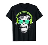 Monkey DJ mit Kopfhörer und Sonnenbrille Geschenkidee, Kurzarm , T-Shirt