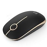 seenda Maus kabellos mit USB Empfänger, leise Laptop Maus mit 1600 DPI für Windows/Mac/Linux, 18 Monate Akkulaufzeit(Schwarz und Gold)