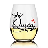 Lustiges Weinglas, perfektes Geschenk für Frauen, Freundin, Ehefrau, Mutter, einzigartiges Queen-Geschenk fü