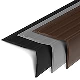 Stufenkantenprofil | PVC Treppenkantenprofil in L-Form | Eleganter Treppenschutz in verschiedenen Farben & Größen für Bodenbeläge aller Art (100 x 4,0 x 2,5 cm, Toronto | Grau)