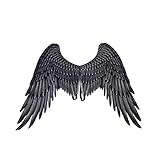 Hiinice 3D Angel Wings Unisex Halloween-Kostüm-Zusatz-Feder-Engels-Flügel Cosplay Zubehör für Halloween-Weihnachtsfest 1PC Schwarz