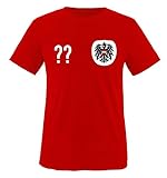 Trikot - at - WUNSCHDRUCK - Kinder T-Shirt - Rot/Weiss-Schwarz Gr. 122-128